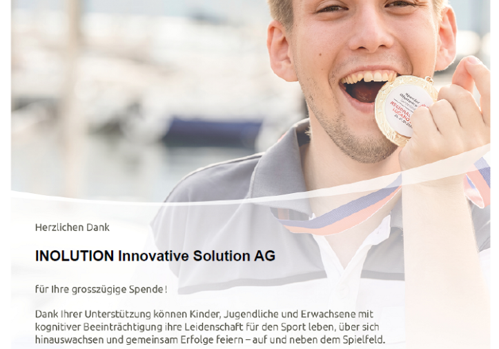 Urkunde Special Olympics Switzerland